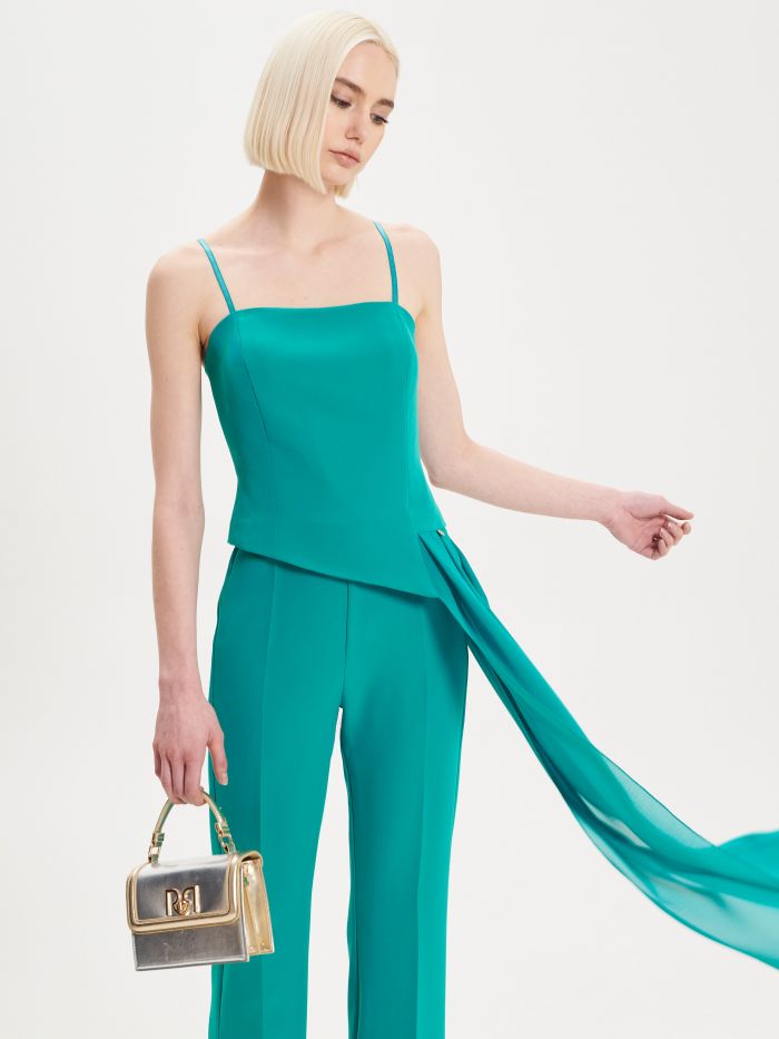 Technical Fabric Jumpsuit with Draping  Rinascimento