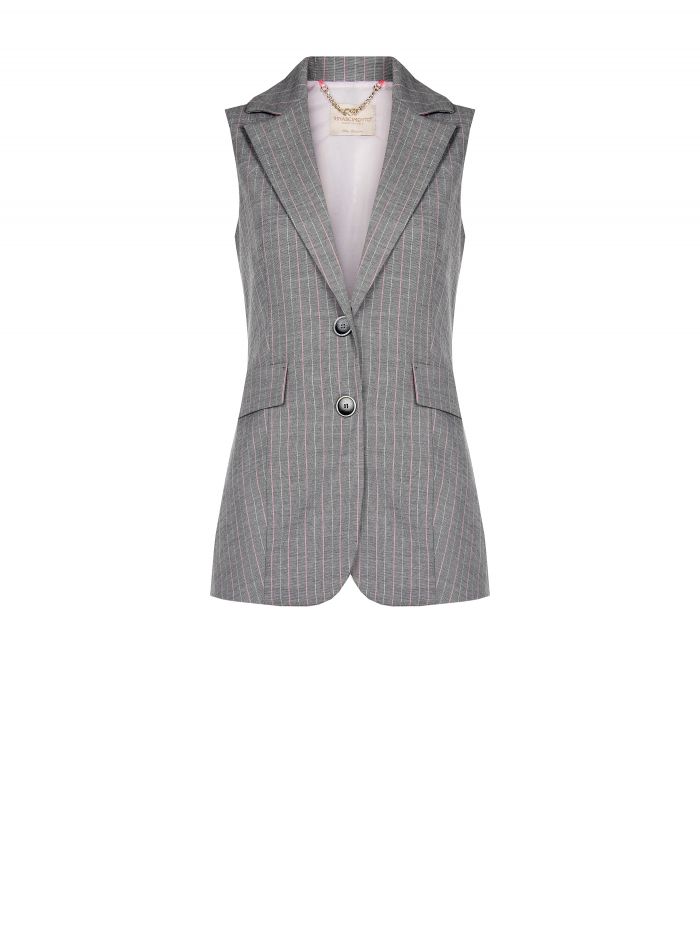 Pinstripe waistcoat with two buttons   Rinascimento
