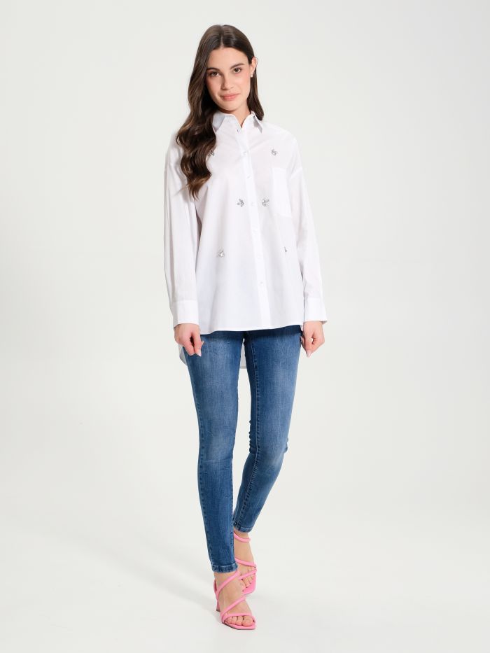 Bluse mit steinen clearance