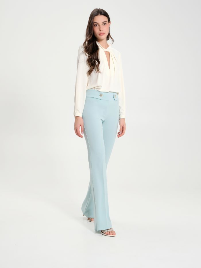Flared Trousers with 2 Buttons   Rinascimento