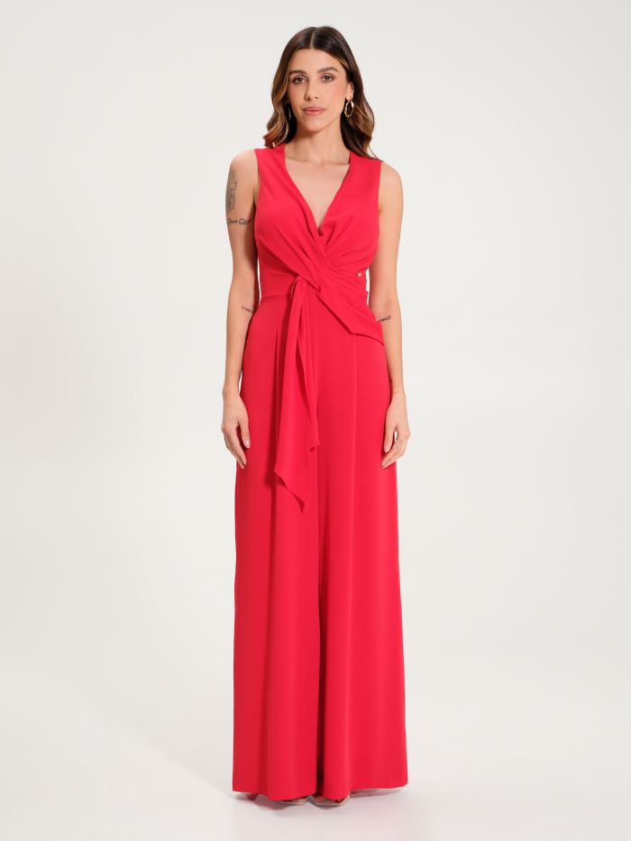 Georgette Jumpsuit with Knot  Rinascimento