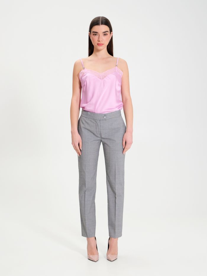 Polyviscose pinstripe trousers