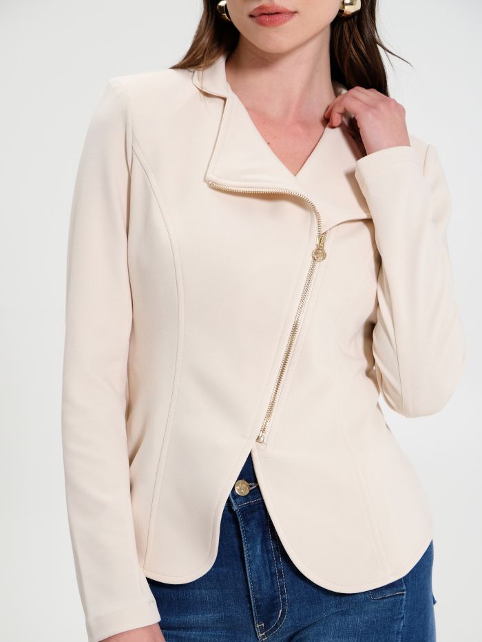 Giacca con Zip Beige in_i5