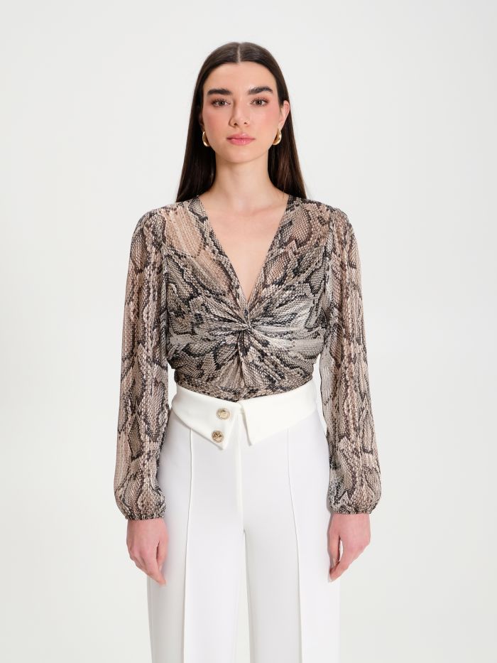 Python-print georgette blouse   Rinascimento