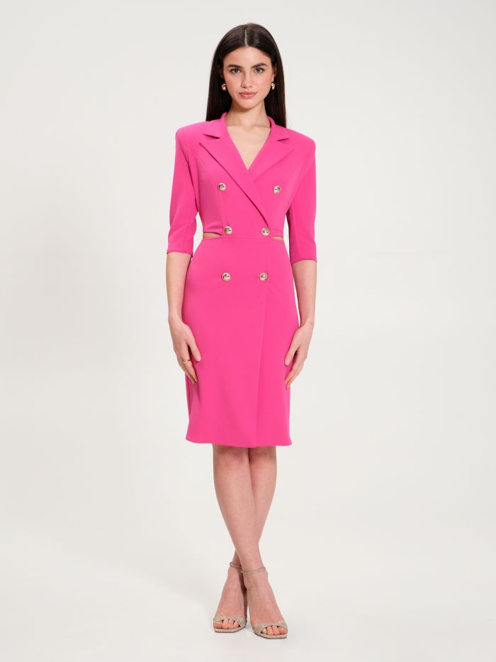 Fuchsia Jacket Dress with Cut-out  Rinascimento