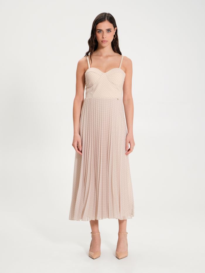 Polka-Dot Dress with Full Pleated Skirt  Rinascimento