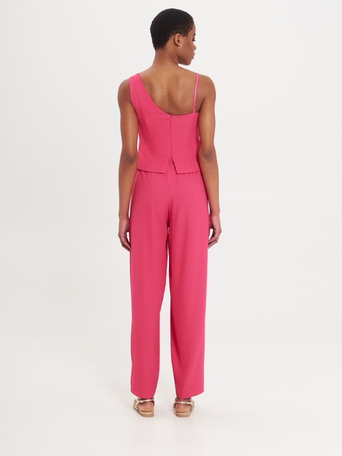 Fuchsia Flowy Jumpsuit with Bow  det_3
