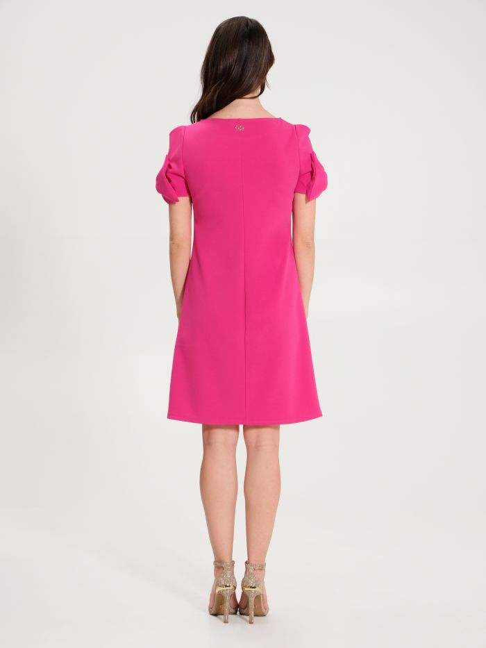 Kleid in A-Linie mit Schleife in Fuchsia  Rinascimento