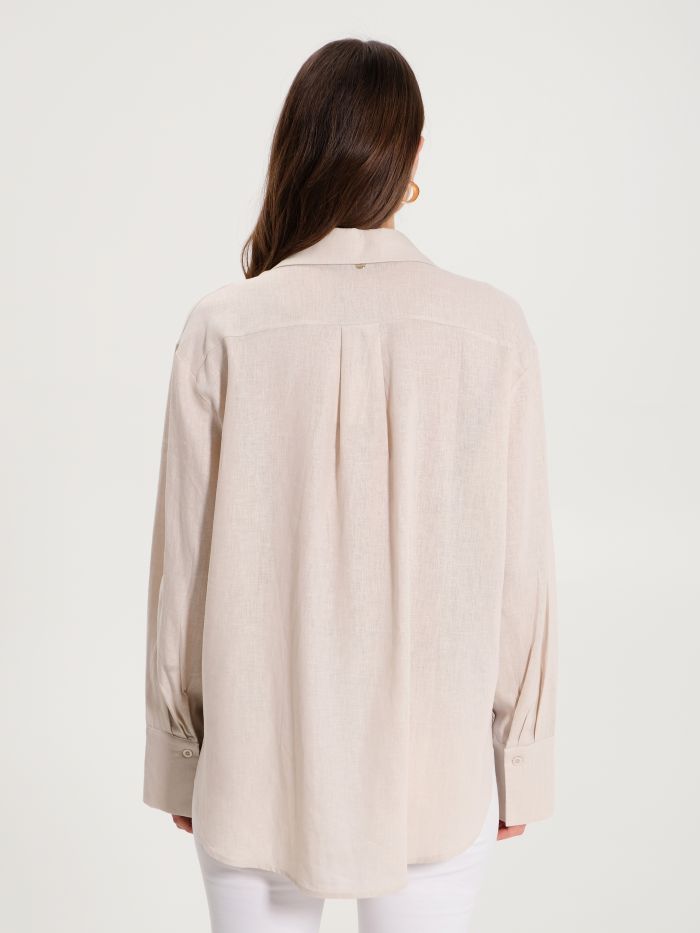 Embroidered Linen Oversized Shirt  in_i4