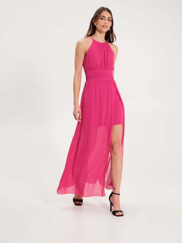 Vestido maxi Fuxia  Rinascimento