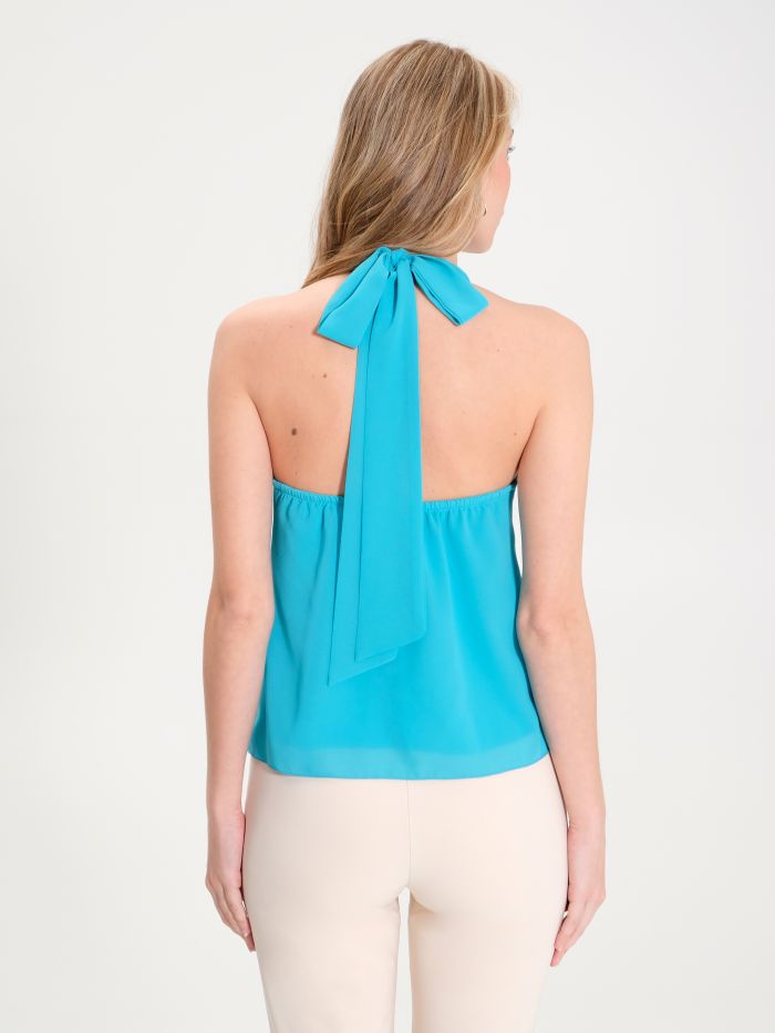 Turquoise Georgette Top in_i4
