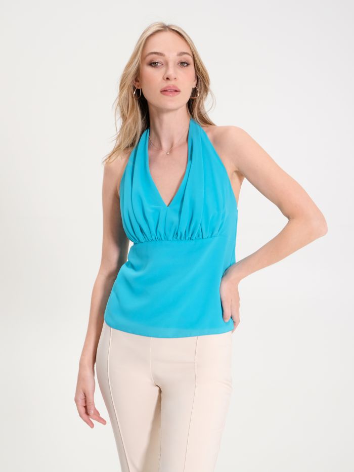 Turquoise Georgette Top sp_e1