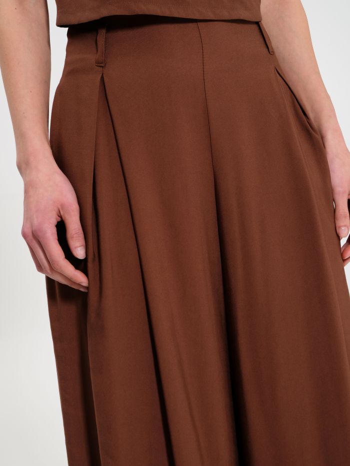 Brown Viscose Trousers in_i5