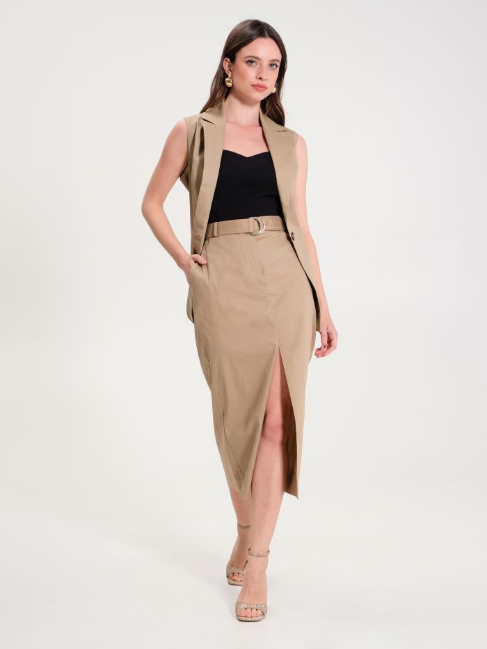 Cotton Gabardine Skirt in_i7