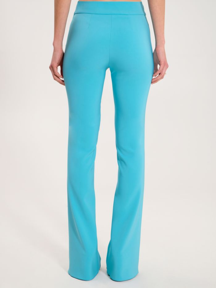 Flared Trousers in Turquoise Technical Fabric in_i4