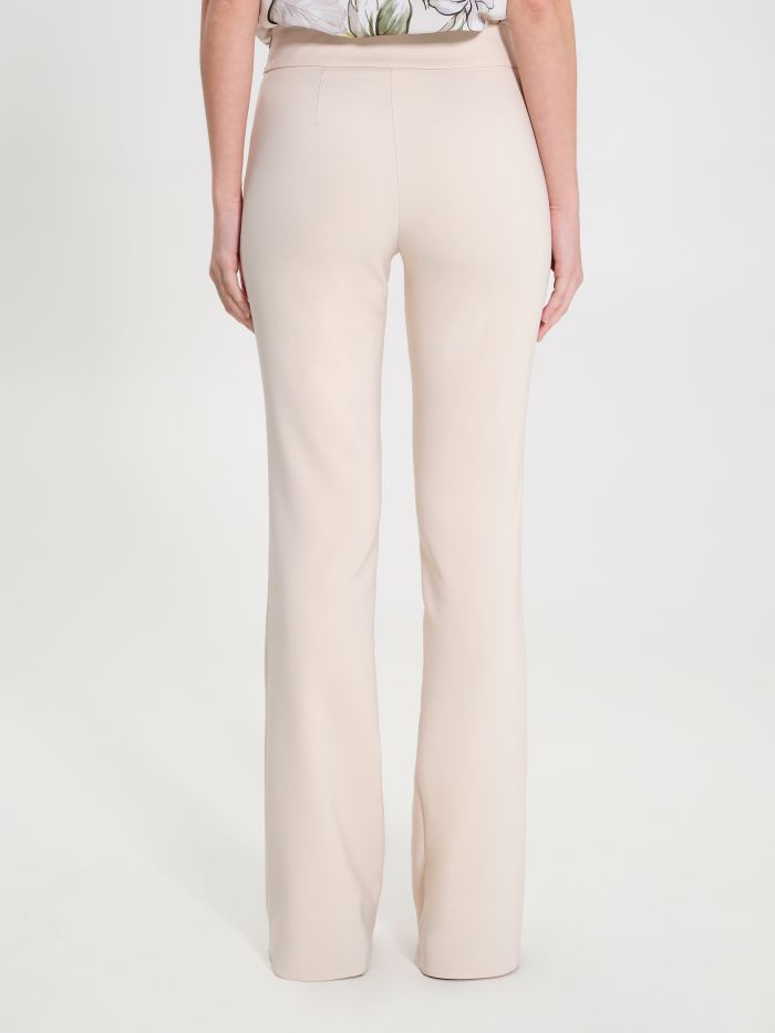Flared Trousers in Beige Technical Fabric in_i4