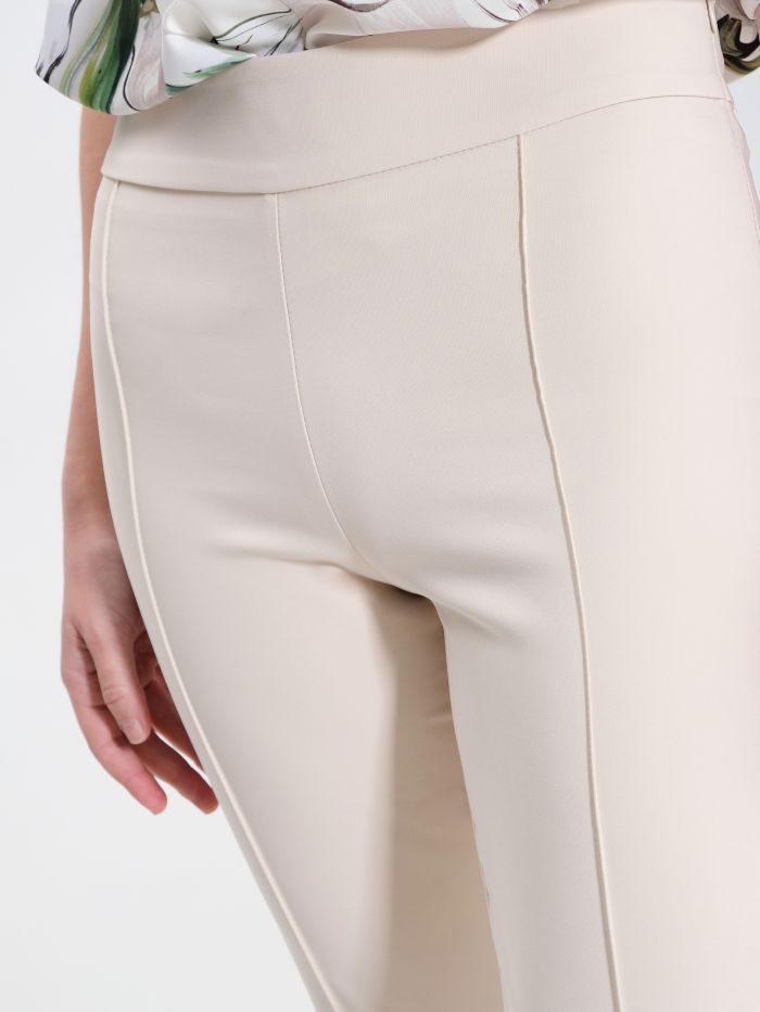 Flared Trousers in Beige Technical Fabric in_i5