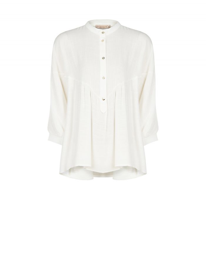White blouse in Viscose fabric det_4