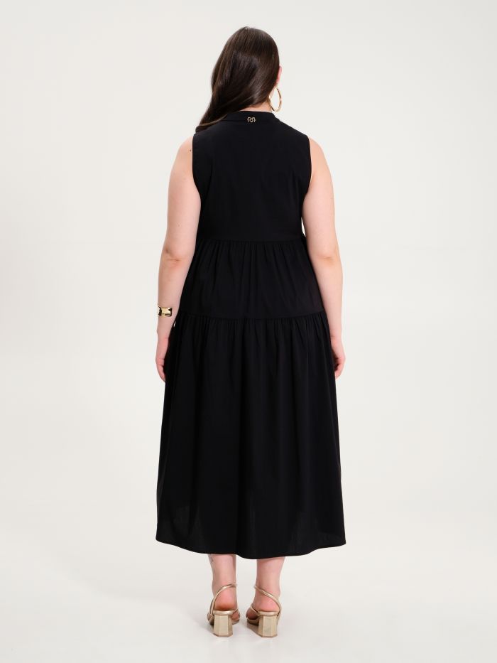 Curvy Black Dress in Cotton det_3