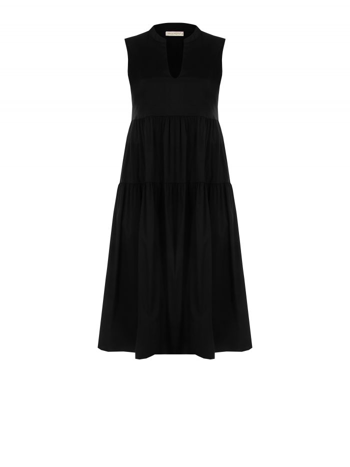Curvy Black Dress in Cotton det_4
