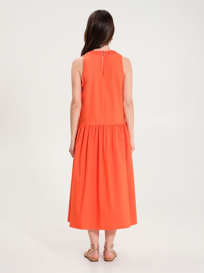 Orange Cotton Dress det_3