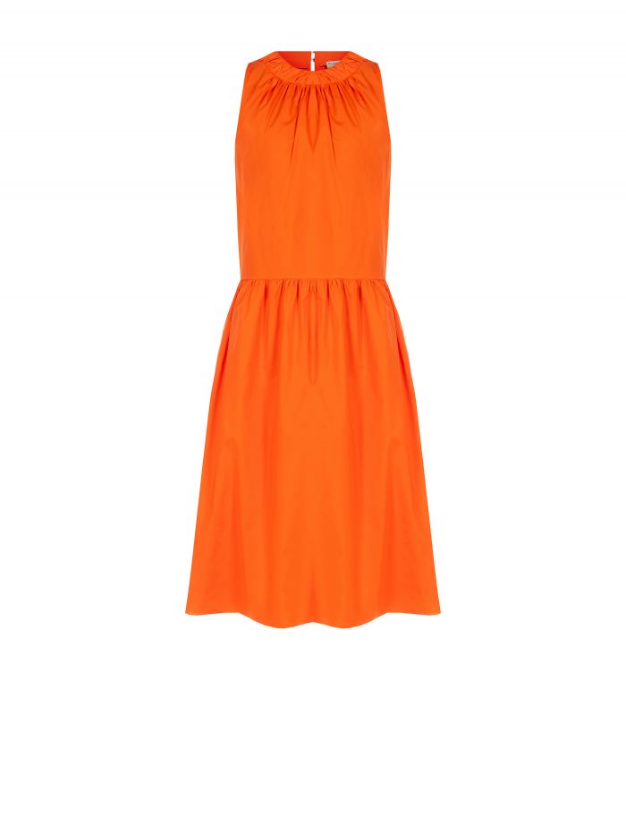 Orange Cotton Dress det_4