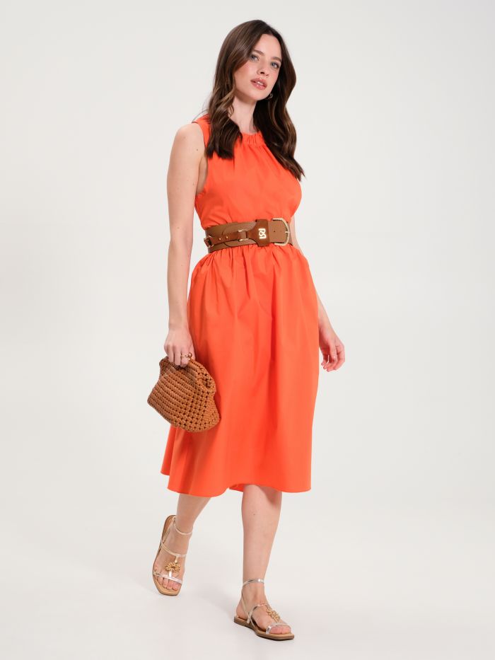 Orange Cotton Dress in_i7