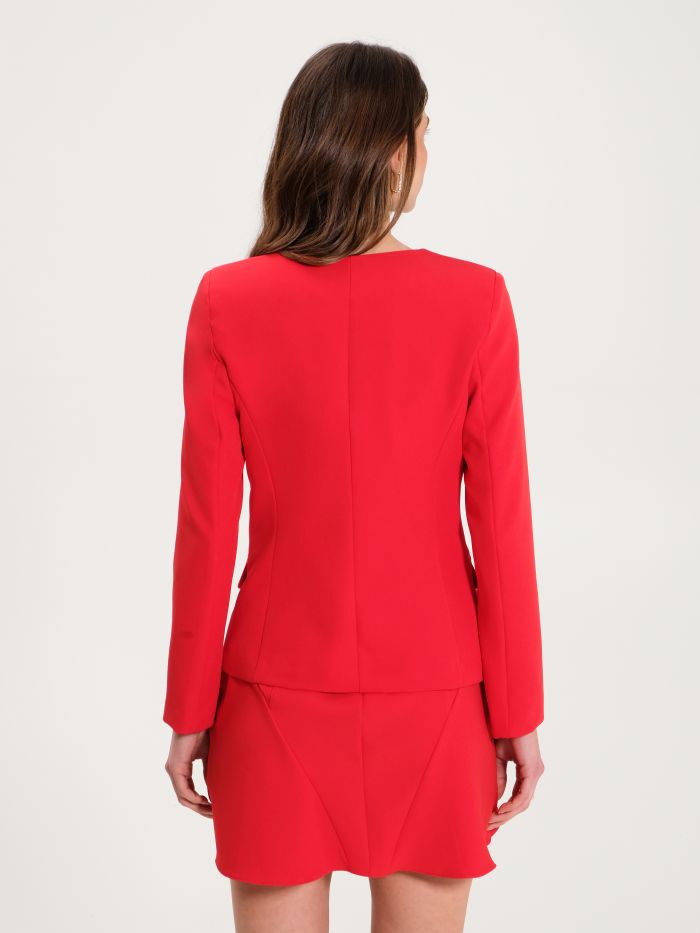 Rote Jacke mit Knöpfen Juwel   Rinascimento