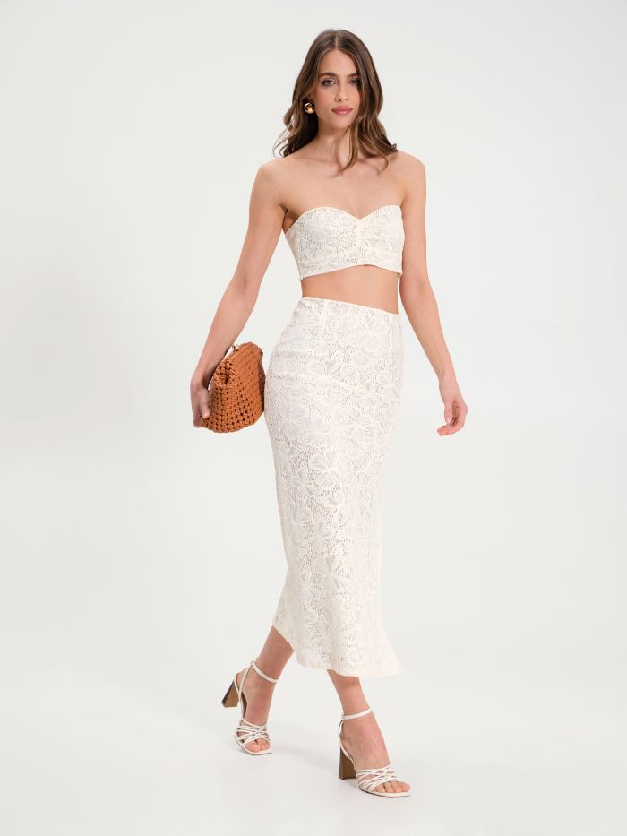 Ivory Lace Pencil Skirt  in_i7