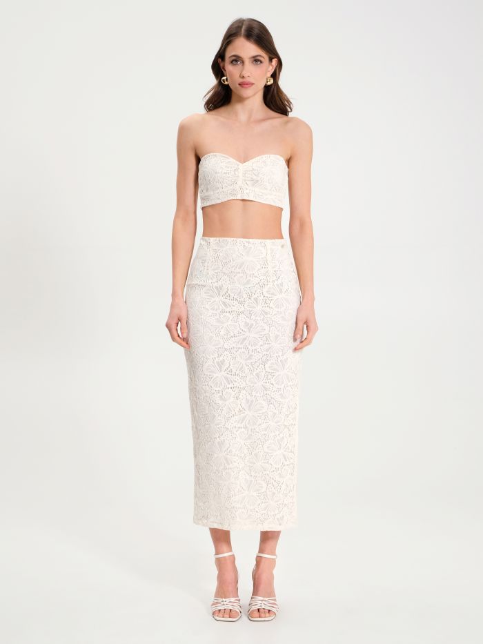 Bandeau Mini Top in Ivory Lace  det_1