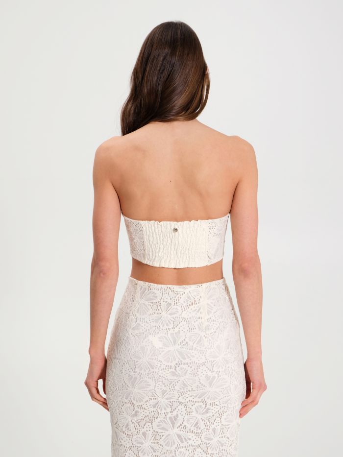 Bandeau Mini Top in Ivory Lace  in_i4