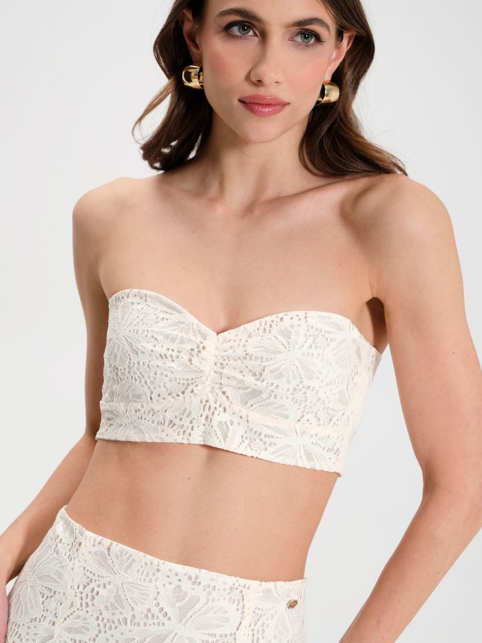 Bandeau Mini Top in Ivory Lace  in_i5