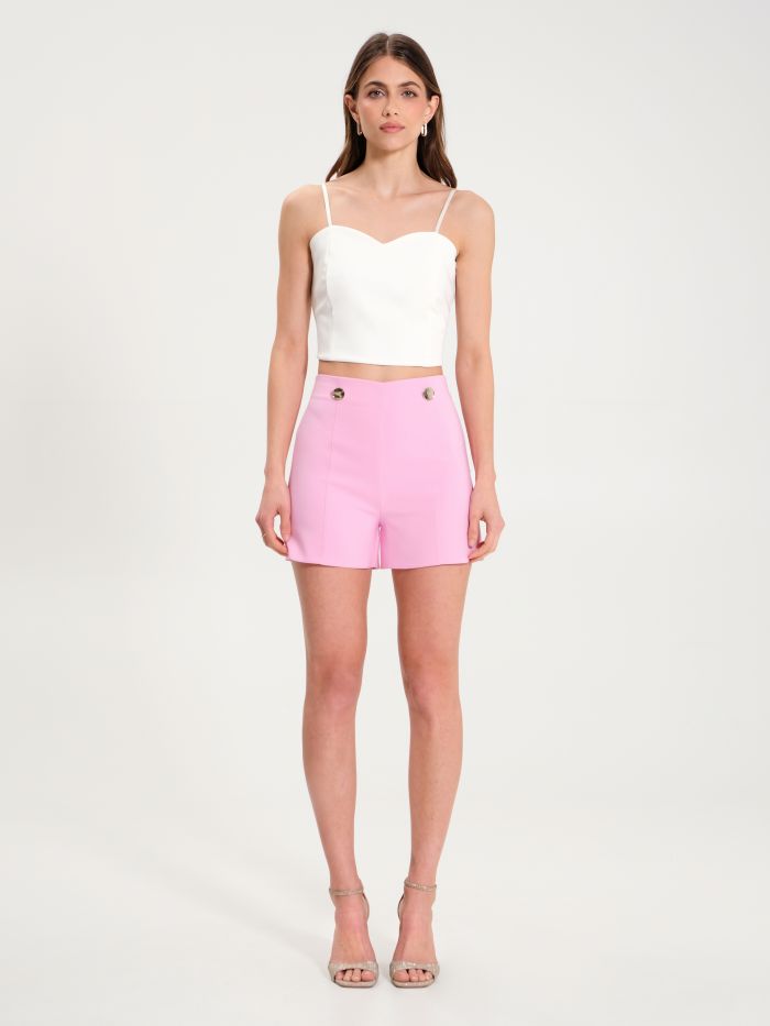 High-waisted Shorts in Bubblegum Pink  Rinascimento