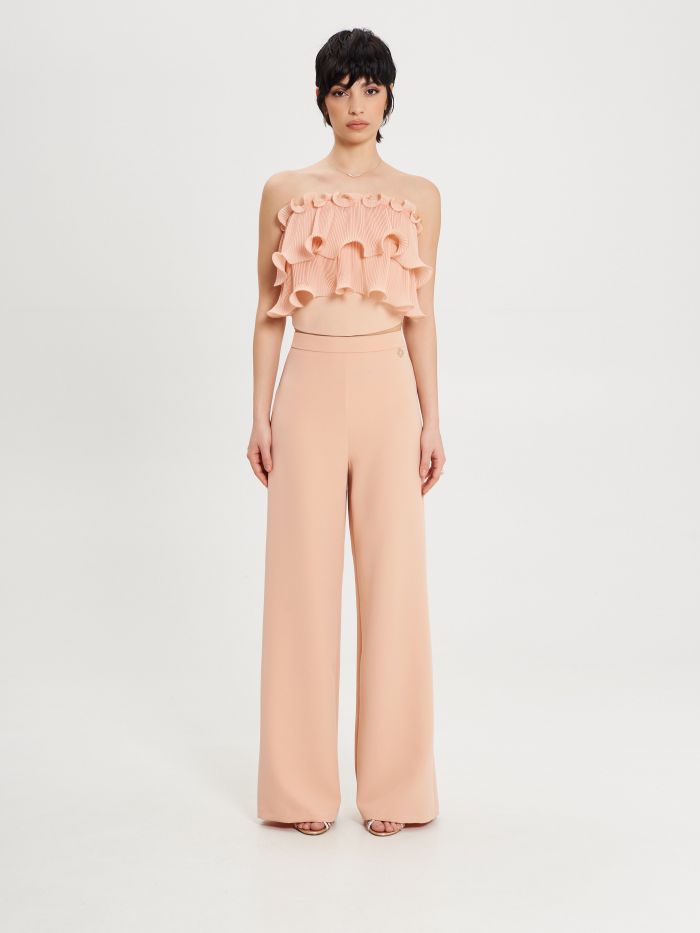 Peach Palazzo Trousers det_1