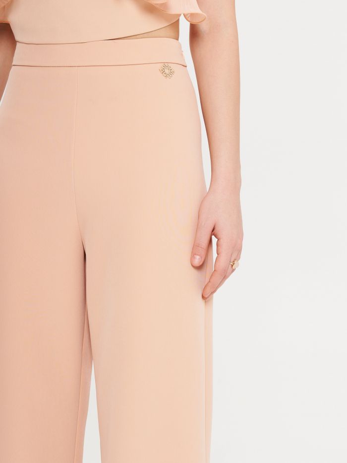 Peach Palazzo Trousers in_i5