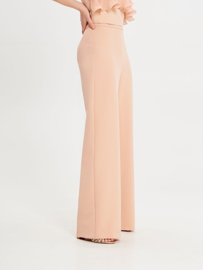 Peach Palazzo Trousers in_i7