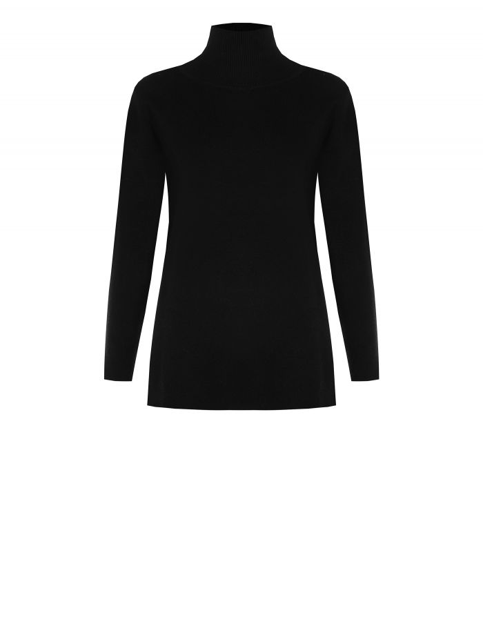 Pull col roulé avec petites fentes latérales   Rinascimento