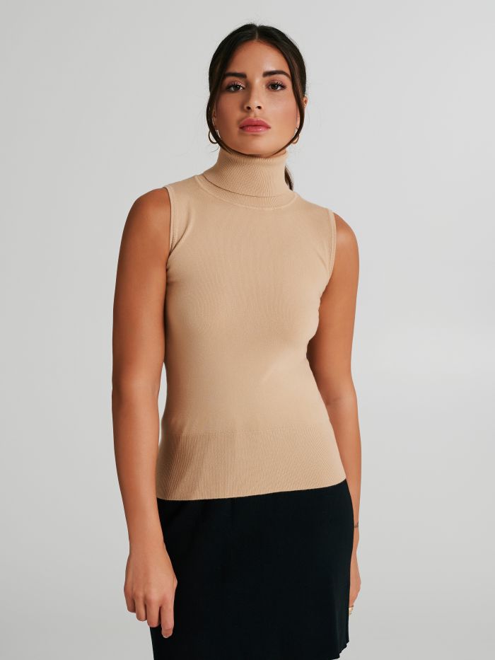 Sleeveless turtleneck sweater   Rinascimento