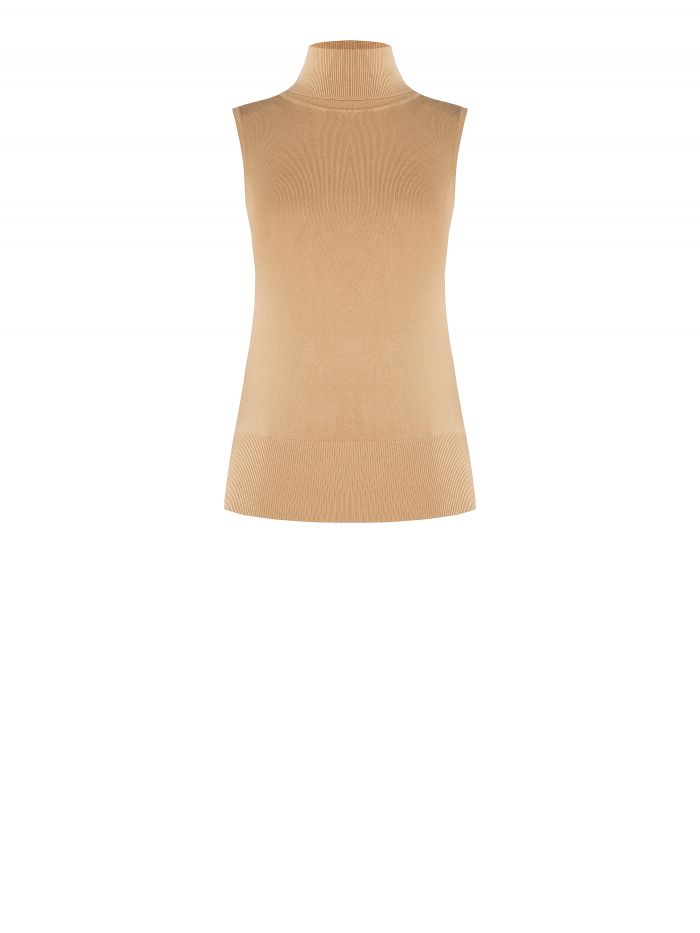 Sleeveless turtleneck sweater   Rinascimento