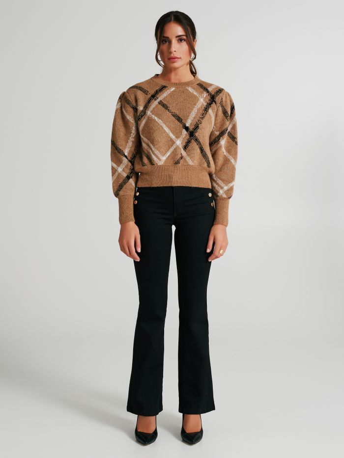 Crewneck jumper with puff sleeves   Rinascimento