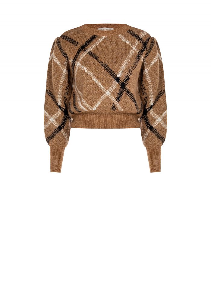 Crewneck jumper with puff sleeves   Rinascimento