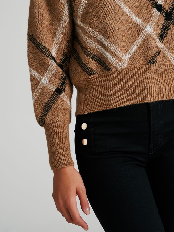 Crewneck jumper with puff sleeves   Rinascimento