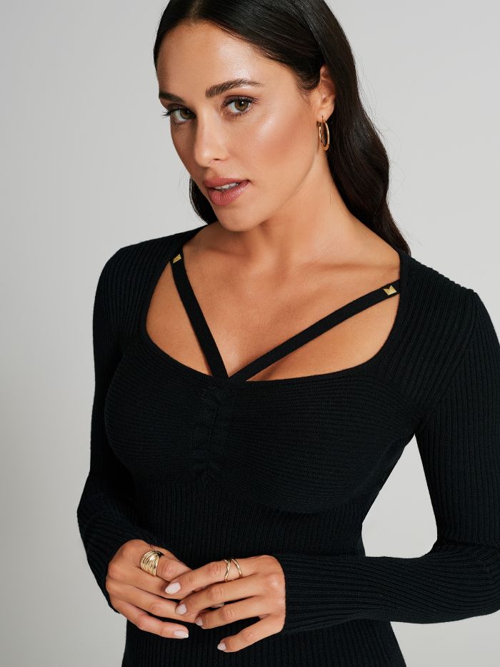 Maglia con cut-out e borchie  Rinascimento
