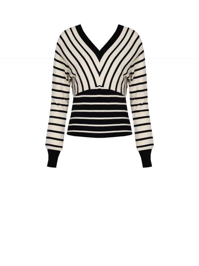 Pullover mit gestreiftem Ausschnitt   Rinascimento