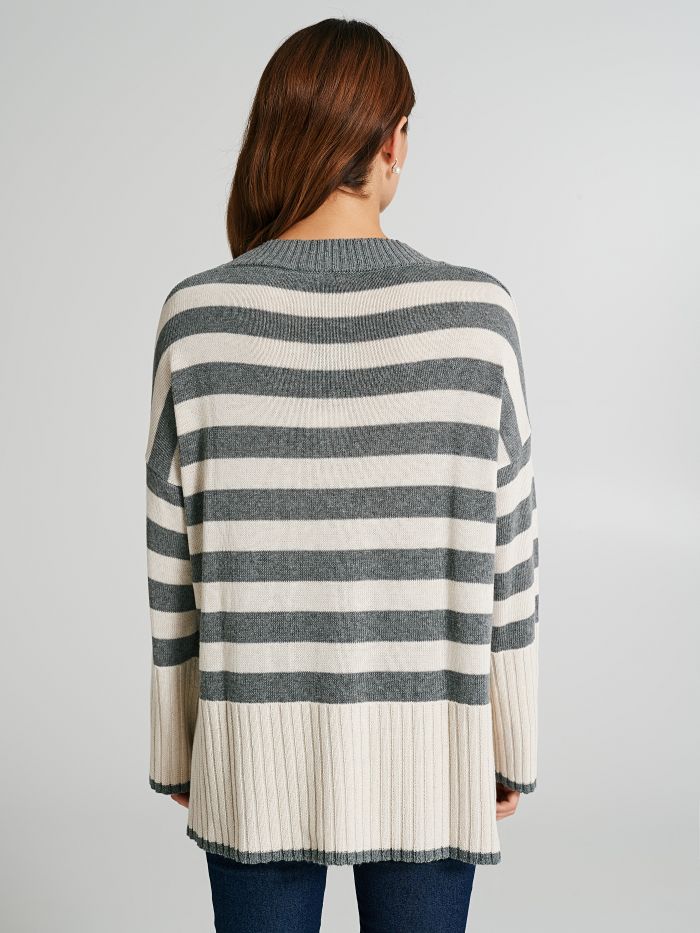 Maxi-Pullover mit Streifen   Rinascimento