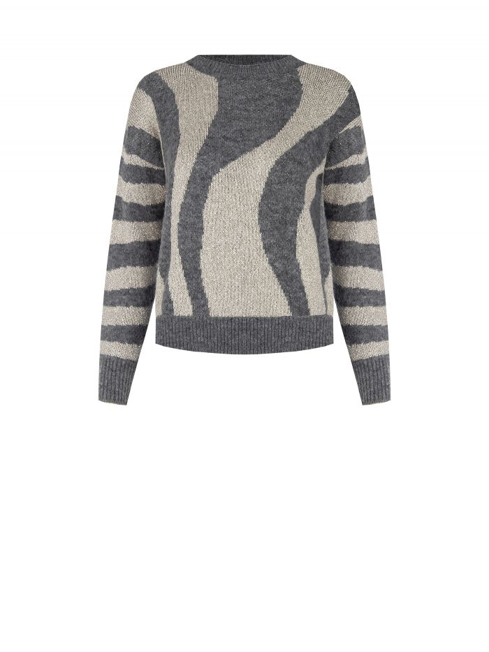 Zebra-print crewneck jumper   Rinascimento