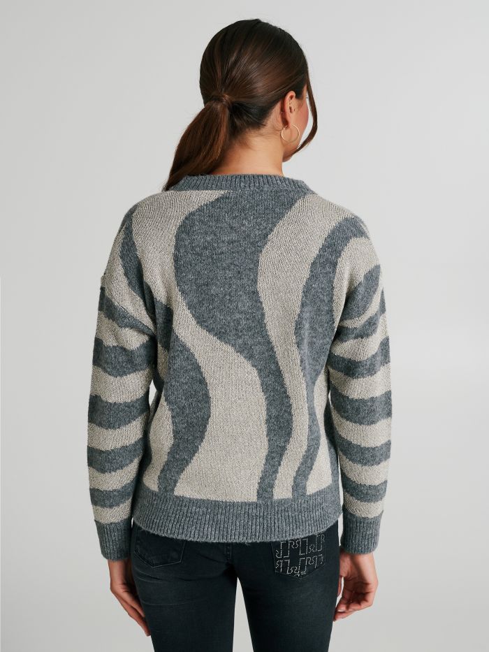 Zebra-print crewneck jumper   Rinascimento