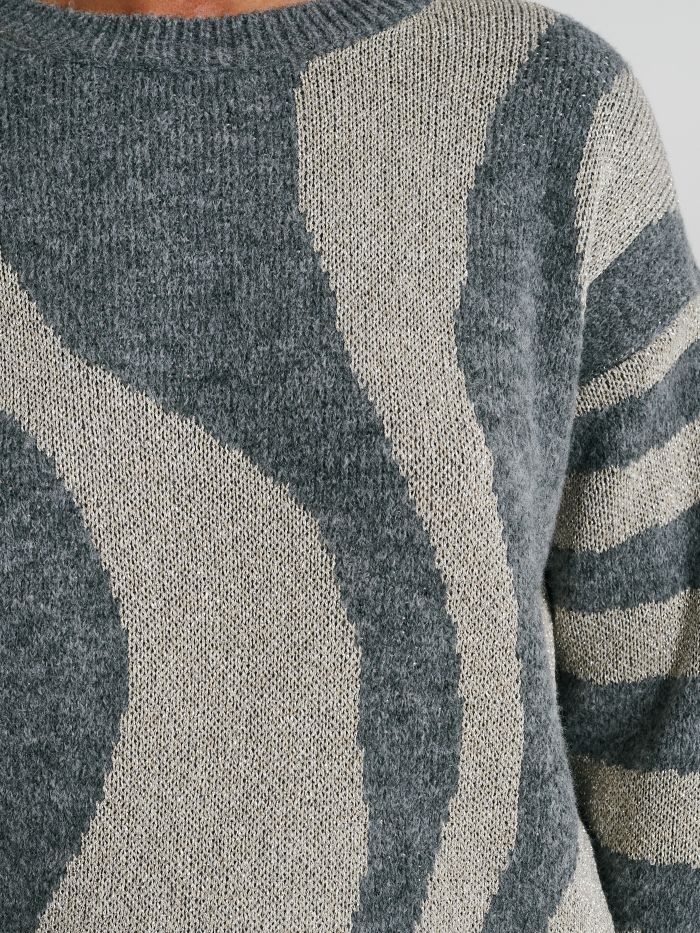 Zebra-print crewneck jumper   Rinascimento
