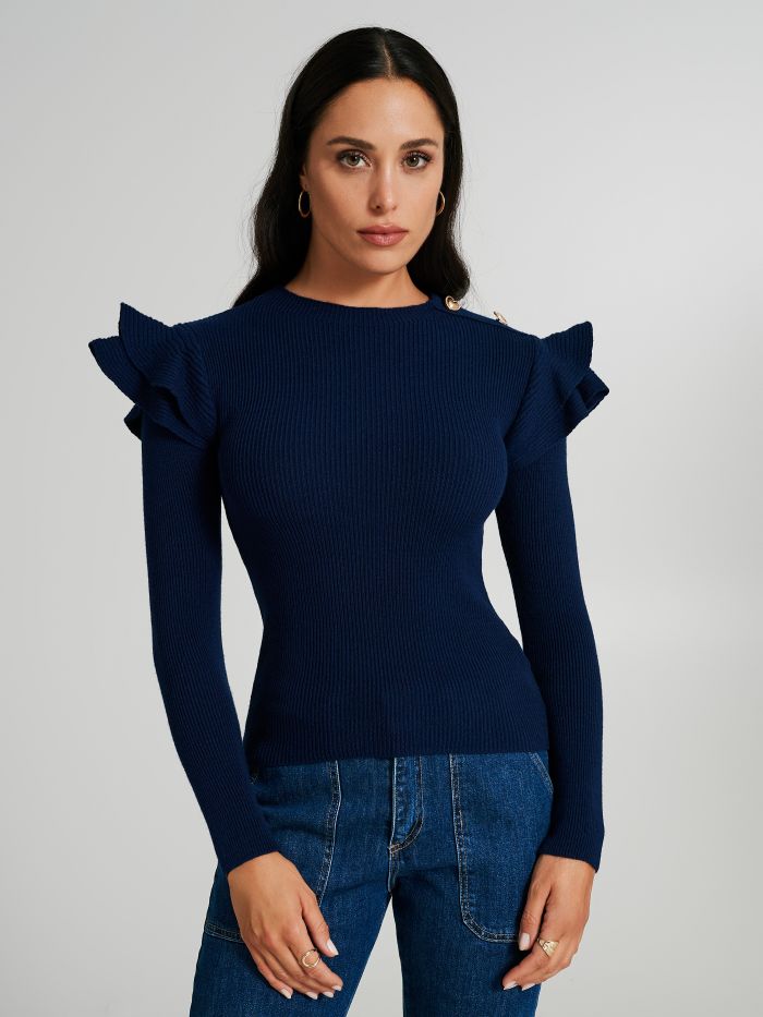 Maglia girocollo con rouches  Rinascimento