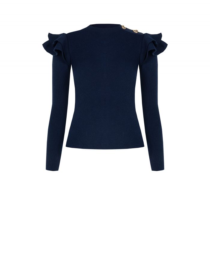 Maglia girocollo con rouches  Rinascimento